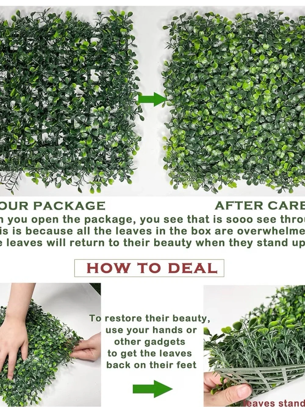 Lush Green Artificial Boxwood Wall Panel - Decorative Greenery